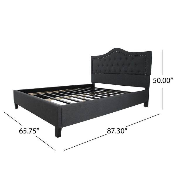 Dante Upholstered Queen Bed Frame by Christopher Knight Home - Bed Bath ...