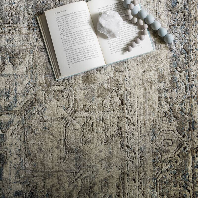 Alexander Home Carissa Distressed Taupe/Ivory Medallion Area Rug