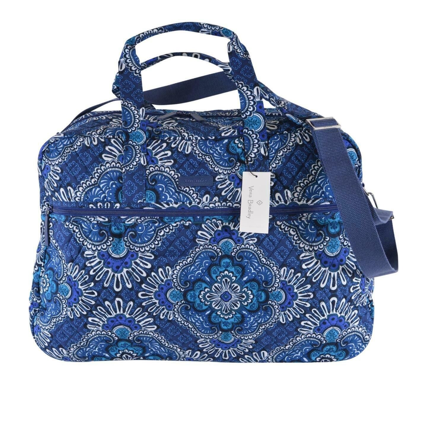 Vera Bradley Blue Tapestry Grand Traveler Cotton Weekender Duffle Bag