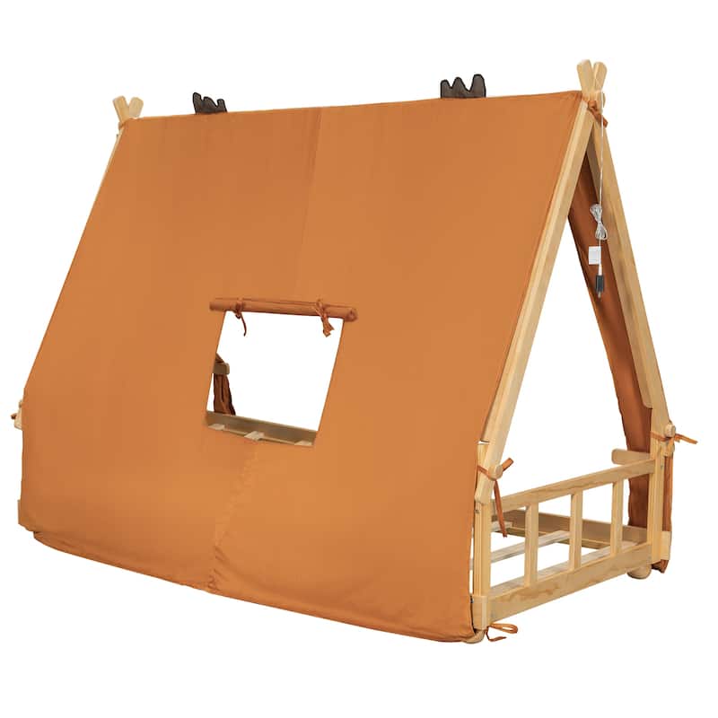 Whimsical Tent House Bed with Lights and Skylight by Harper&Bright Designs