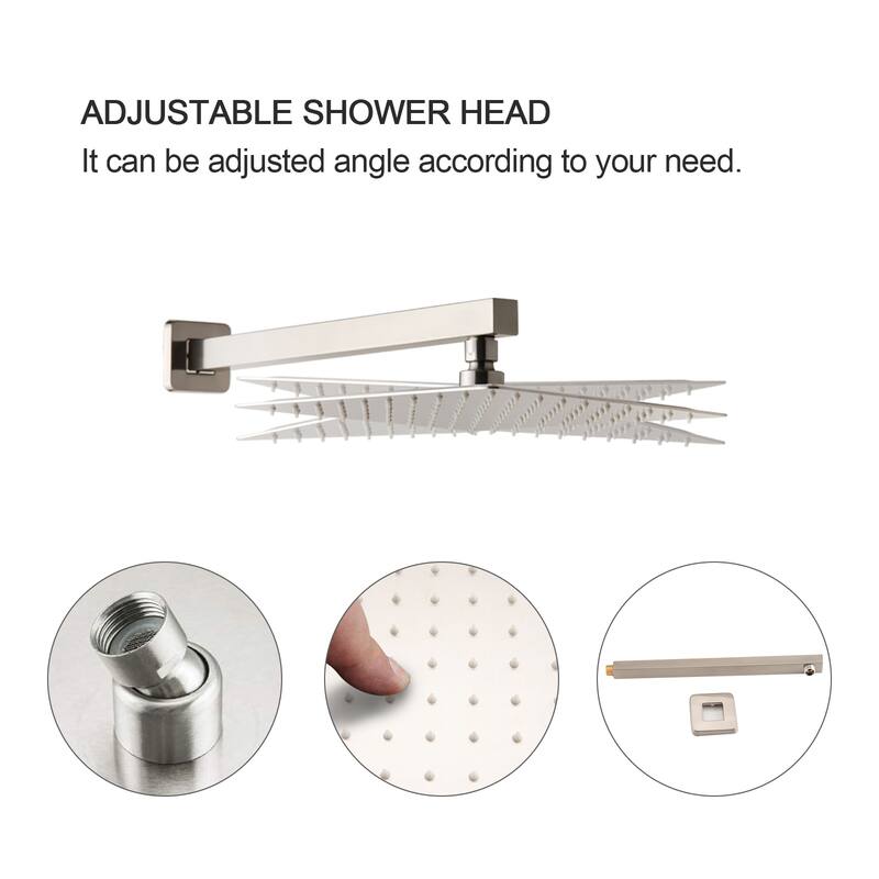 YASINU 3 Function Wall Mounted Handheld Shower Tub Faucet Trim Kit With Rough-in Valve