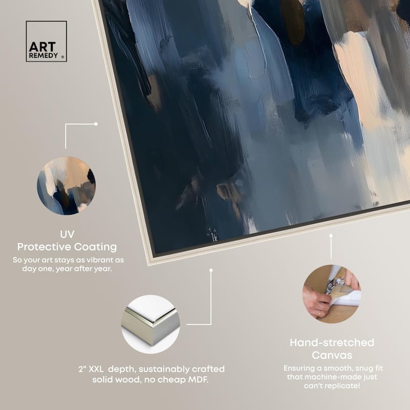 Navy Beige I Canvas by Art Remedy