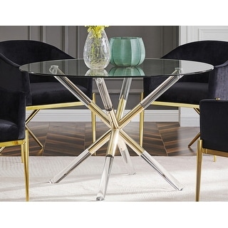 Best Master Furniture Sheryl Round Table - Gold/Acrylic