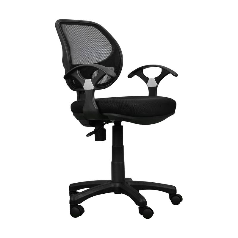Pneumatic Height Adjustment Midback Mesh Task Fabric Seat Cushion Office Chair with Tension