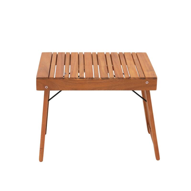 Patio Folding Chaise Lounge Set with Side Table