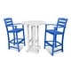 preview thumbnail 14 of 17, POLYWOOD La Casa Caf 3-Piece Bar Set Pacific Blue / White