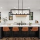 preview thumbnail 9 of 21, 5-Light Mid-Century Modern Industrial Linear Kitchen Island Pendant Vintage Rectangle Glass Chandelier