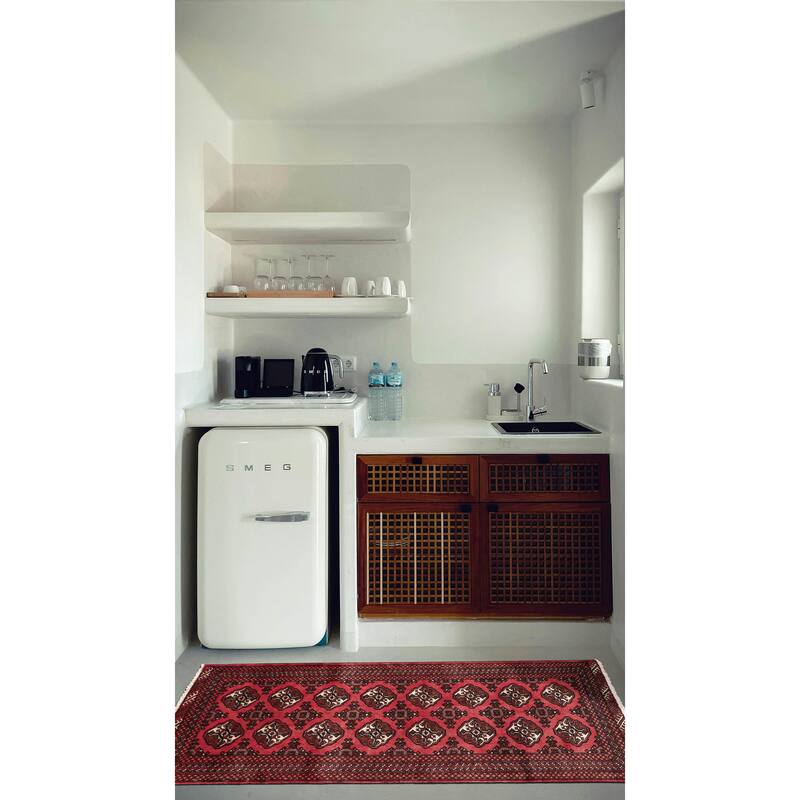 ECARPETGALLERY Hand-knotted Teimani Red Wool Rug - 3'2 x 4'10