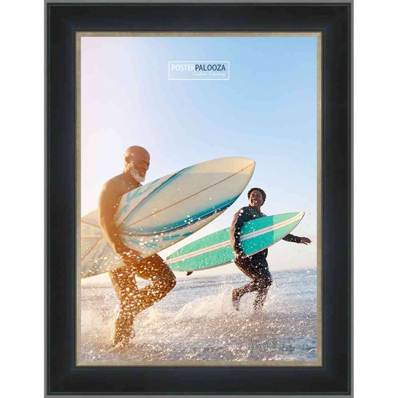 22x17 Contemporary Black Complete Wood Picture Frame with UV Acrylic, Foam Board Backing, & Hardware