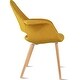 preview thumbnail 43 of 71, Organic Upholstered Fabric Modern Armchair with Natural Wooden Legs for Dining Room Office or Accent Lounge Side Chair