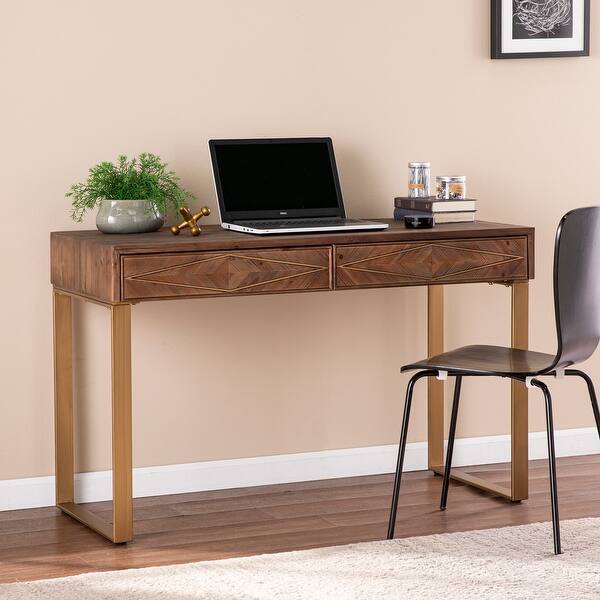 slide 1 of 11, Carbon Loft Aliso Contemporary Natural Wood Desk