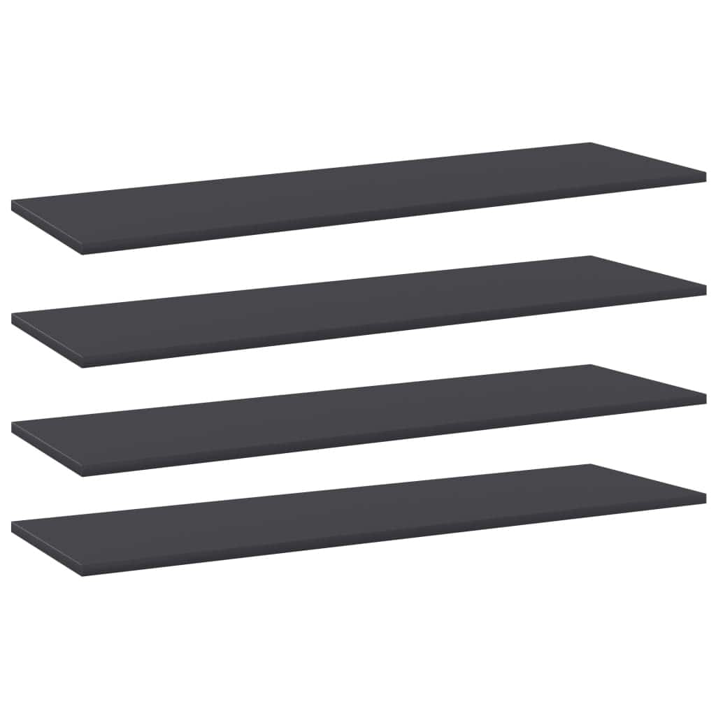 vidaXL Bookshelf Boards 4 pcs Gray 39.4"x11.8"x0.6" Chipboard