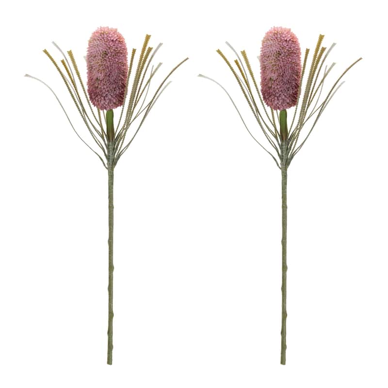 Artificial Protea Floral Stem Spray - 28.75" - Pink - Set of 6