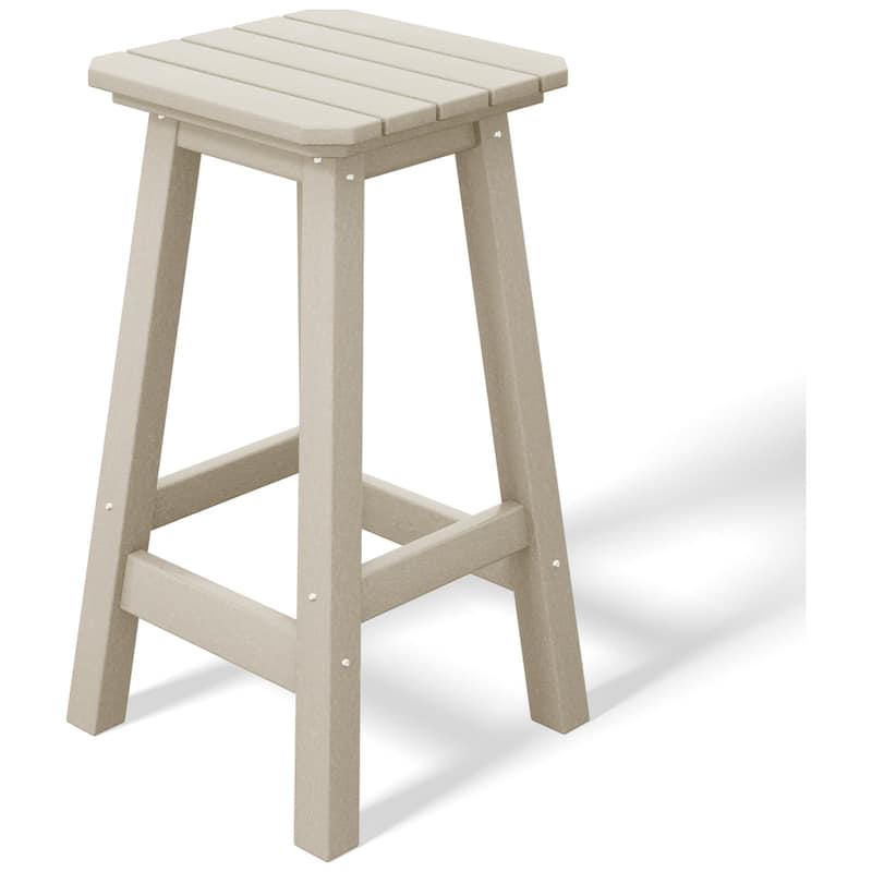 Laguna Hdpe All Weather Outdoor Patio 24" Square Counter Stool (Set Of 2)