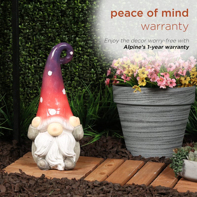 Gnome Covering Ears with Purple Ombre Hat