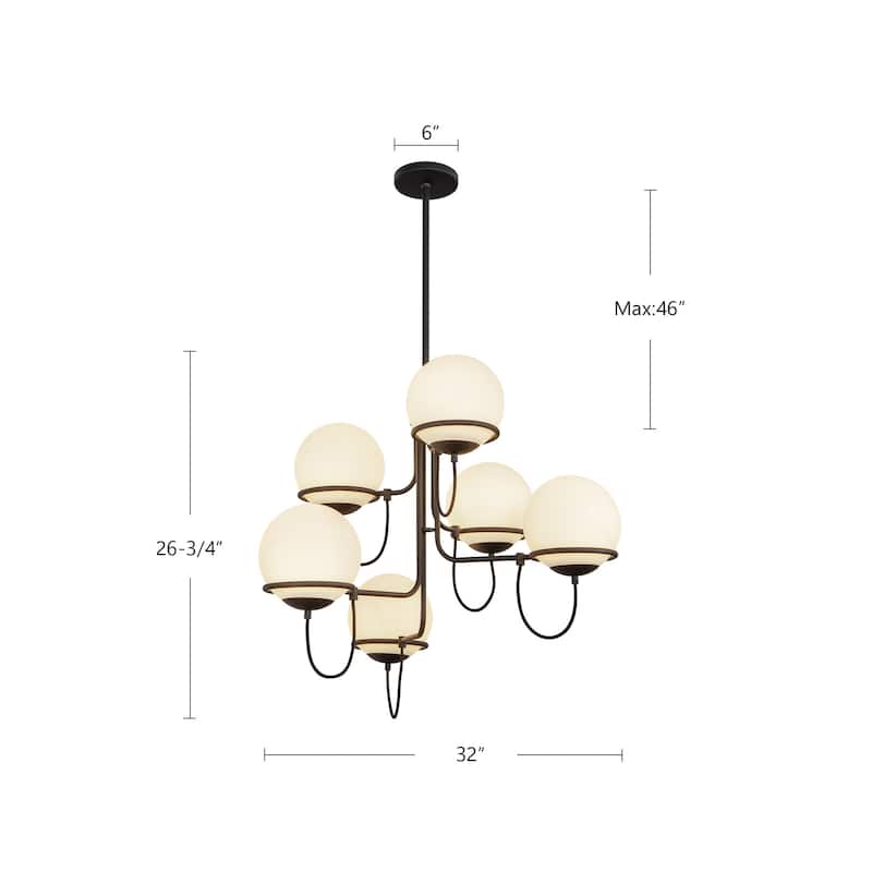 Alora Lighting CH458632 Alba 6 Light 32" Wide Chandelier