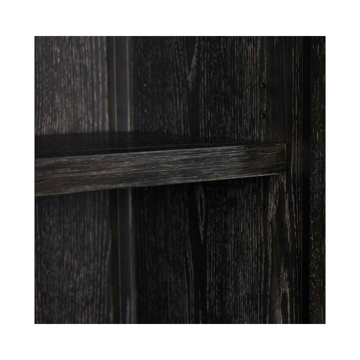 Modern, Contemporary Wood 80" Console with glass doors, TV Stand, Accent Cabinet, Fully Assembled, Black - 80"W x 32"H x 15"D