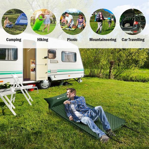 Shop Goplus Self Inflating Sleeping Pad Comfortable Foam Camping Mat Air On Sale Overstock 28255427