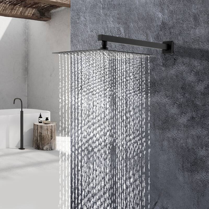 YASINU 12 In. High-Pressure Rainfall Shower System with Handheld Shower Head Bathtub Faucet - 12"