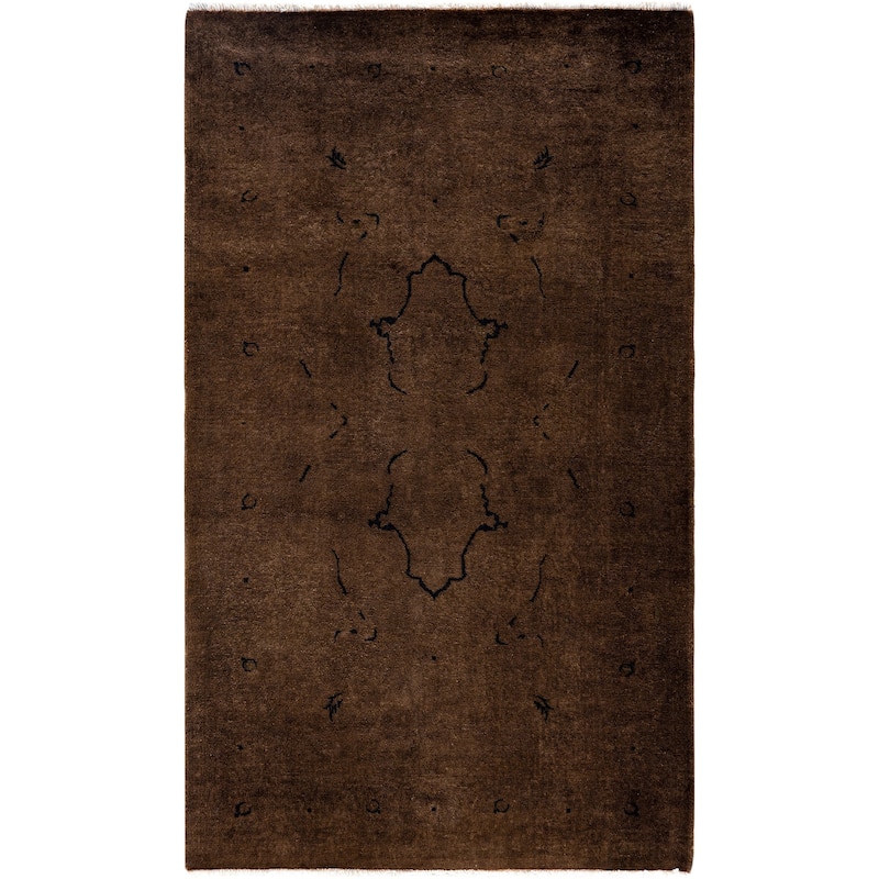 Overdyed One-of-a-Kind Hand-Knotted Area Rug - Brown - 3' 1" x 5' 2"