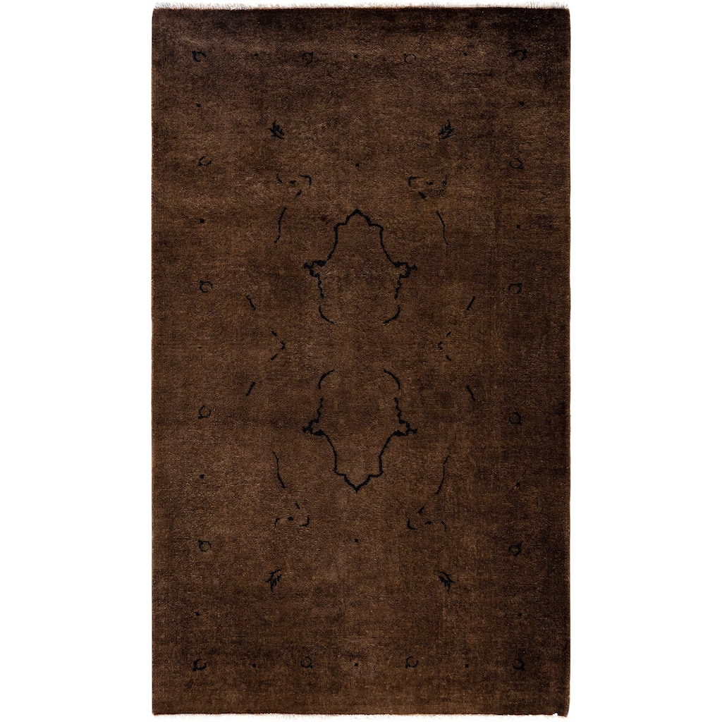 Overdyed One-of-a-Kind Hand-Knotted Area Rug - Brown - 3' 1" x 5' 2"