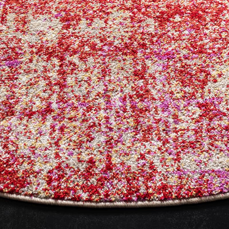 SAFAVIEH Adirondack Guillerma Modern Abstract Distressed Rug - 4' Square - Red/Gold