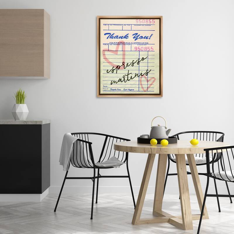 Stupell Espresso Martinis Guest Check Framed Floater Canvas Wall Art Design By Lil' Rue