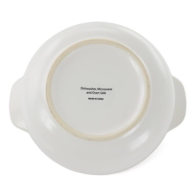 Craftsman 2.3 Quart Round Stoneware Casserole with Lid in White