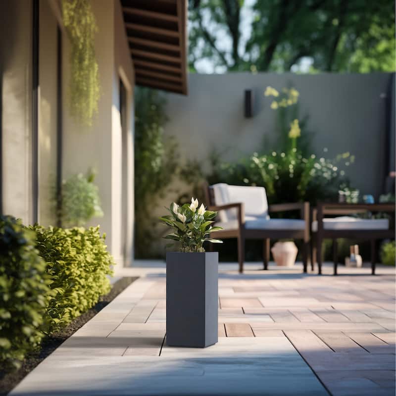 Tall Concrete Rectangle Plant Boxes / Large Indoor and Outdoor Flower Planters