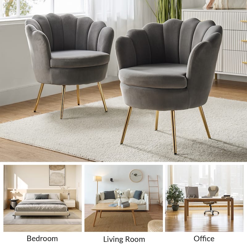 Xabier Cute Modern Upholstered Barrel Chair Accent Chair with Tufted Back by HULALA HOME