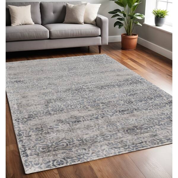 HomeRoots 5' X 8' Gray and Ivory Abstract Hand Woven Area Rug - 5' x 8 ...