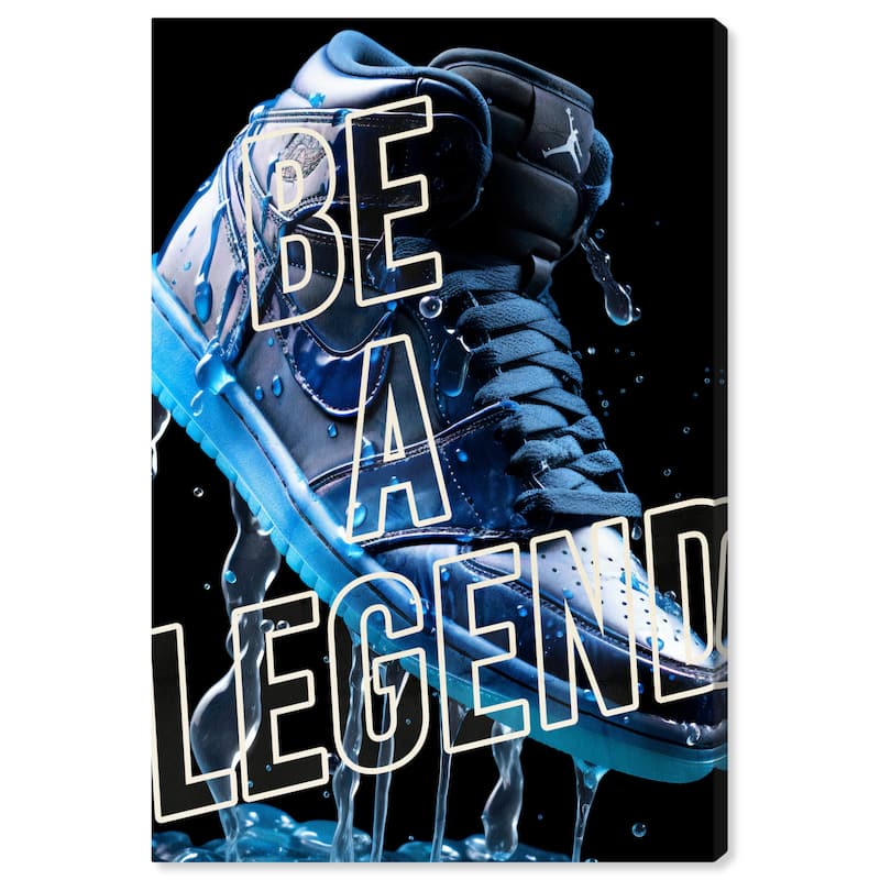 Notoriart Be A Legend Sneaker Drip Gallery Wrapped Sneaker 1 Piece Canvas Wall Art - 20 x 30