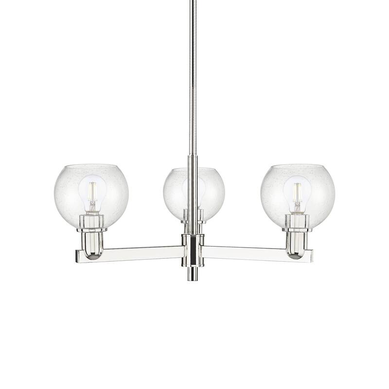 Innovations Lighting 716-3CR-10-28 Athens Chandelier Athens 3 Light - Polished Nickel / Seedy