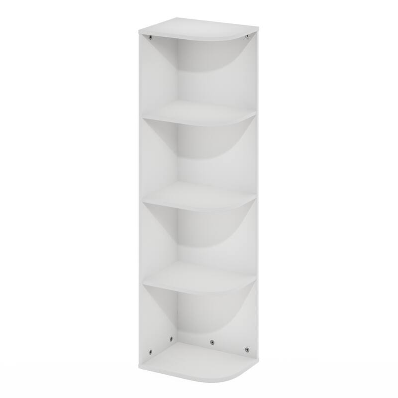 Furinno Pasir 4-Tier Corner Open Shelf Bookcase