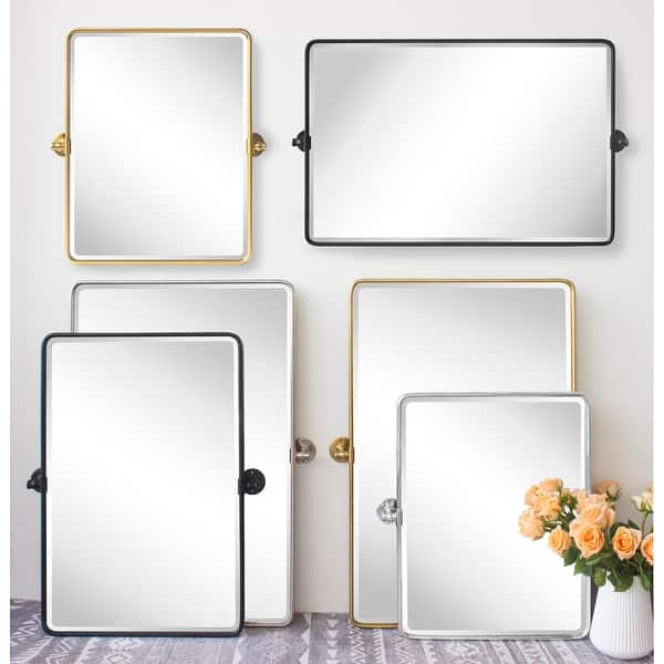 slide 2 of 128, TEHOME Woodvale Rectangle Vertical Metal Wall Mirrors