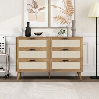 Modern 6 Drawer Dresser Wood Cabinet - Bed Bath & Beyond - 40324530