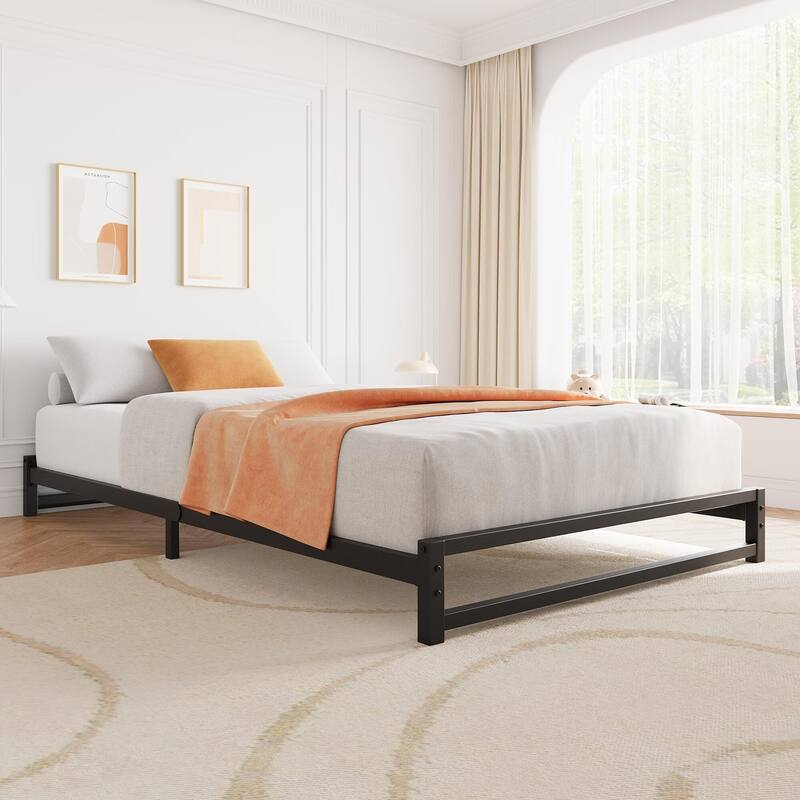 6 Inch Metal Platform Bed Frame with Steel Slat Support