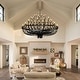 preview thumbnail 16 of 29, Modern Farmhouse Candle Chandelier Black Large Wagon Wheel Chandeliers