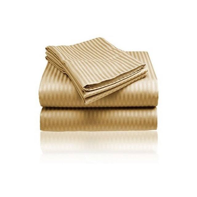 1800 Series Ultra Soft 4-Piece Embossed Stripe Bed Sheet Set
