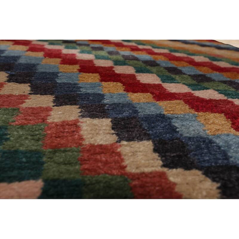 Hand Knotted Designer Red Tibetan 100% Wool Modern Oriental Area Rug - 2' 9'' x 12' 2''
