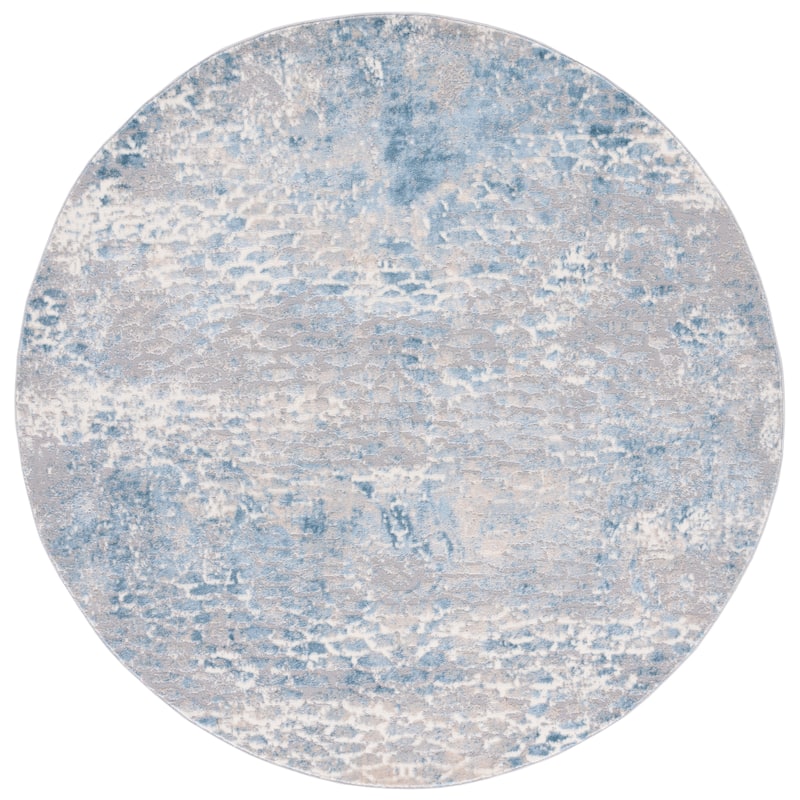 SAFAVIEH Lagoon Jerri Modern Distressed Rug - 6'7" Round - Grey/Blue