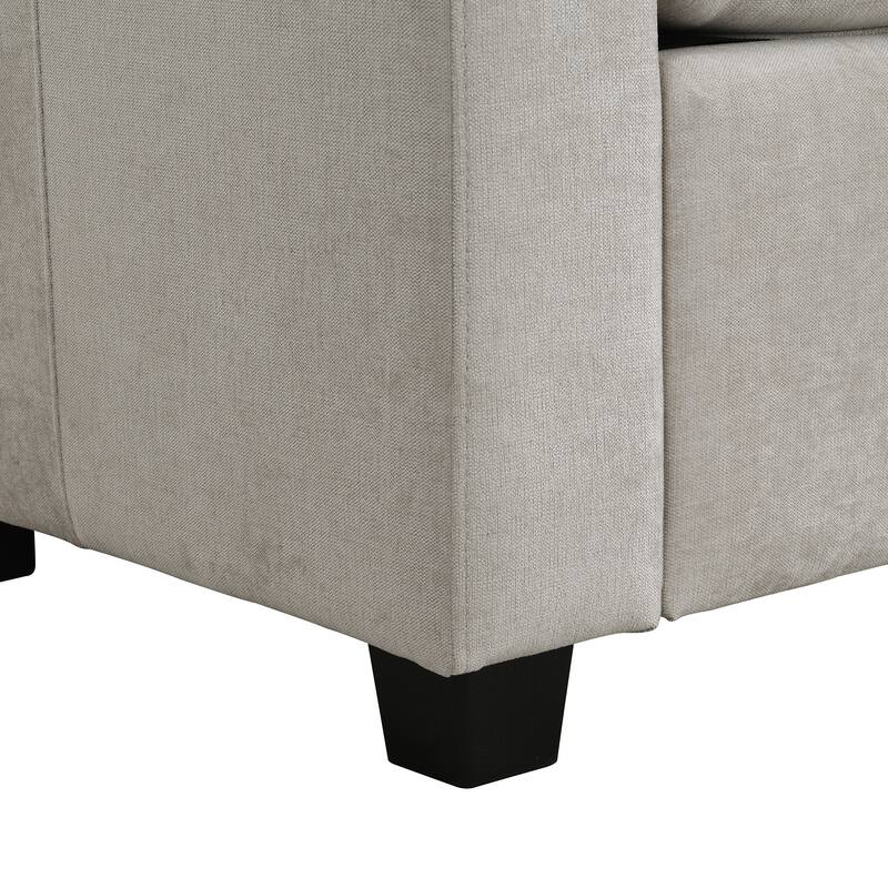 103" Sectional Sofa Couch Sofa Bed U-shaped Sofa with Two Movable Ottoman and Three USB Ports for Living Room, Beige