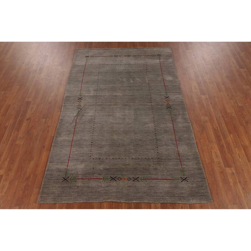 Gabbeh Oriental Area Rug Hand-Knotted Bedroom Wool Carpet - 5'0"x 7'11"