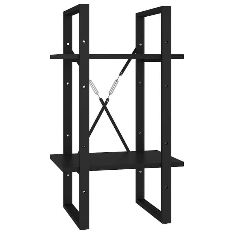 vidaXL 5-Tier Book Cabinet Black 15.7"x11.8"x68.9" Engineered Wood - 15.7" x 11.8" x 69.9"