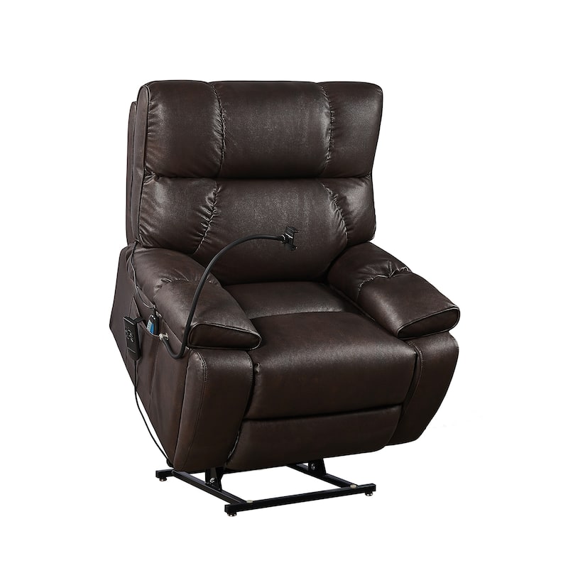 Recliner Chair with Phone Holder,Electric Power Lift Recliner Chair with 2 Motors Massage and Heat for Elderly, 3 Positions, 2 S