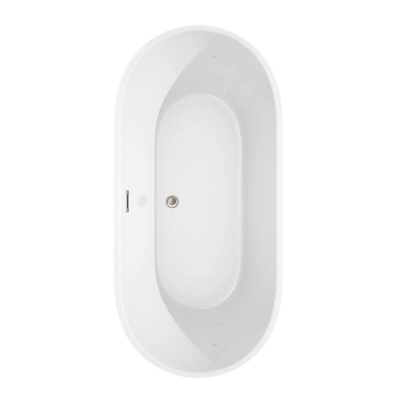 Wyndham Collection Carissa 67-inch White Freestanding Soaking Bathtub