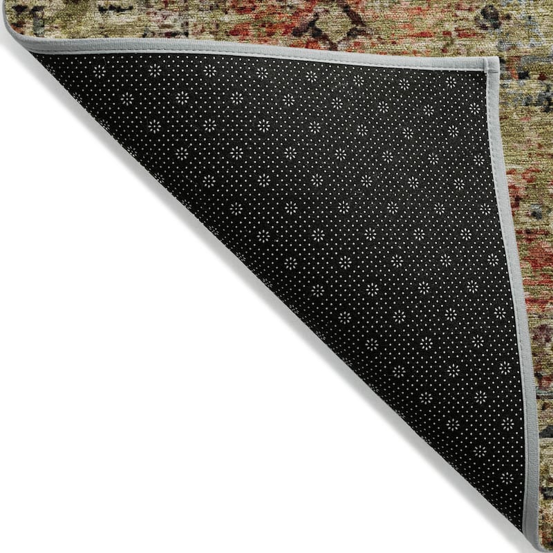 Machine Washable Indoor/Outdoor Vintage Traditional Chantille Rug