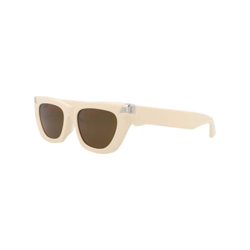 Alexander McQueen Cat Eye-Frame Recycled Acetate Sunglasses, Nicotine Lens, Shiny Solid Ivory Frame