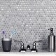preview thumbnail 8 of 7, Merola Tile Hudson Penny Round Grey Eye 12" x 12.63" Porcelain Mosaic Tile