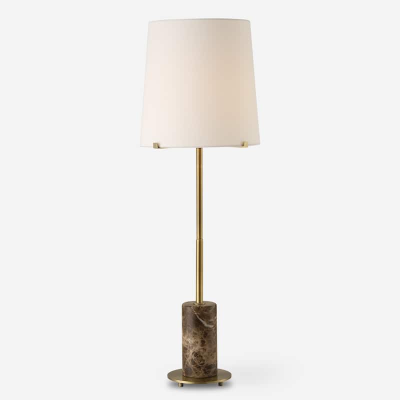 Uttermost Sepia Brown Marble Buffet Lamp - 36" H X 12" W X 12" D